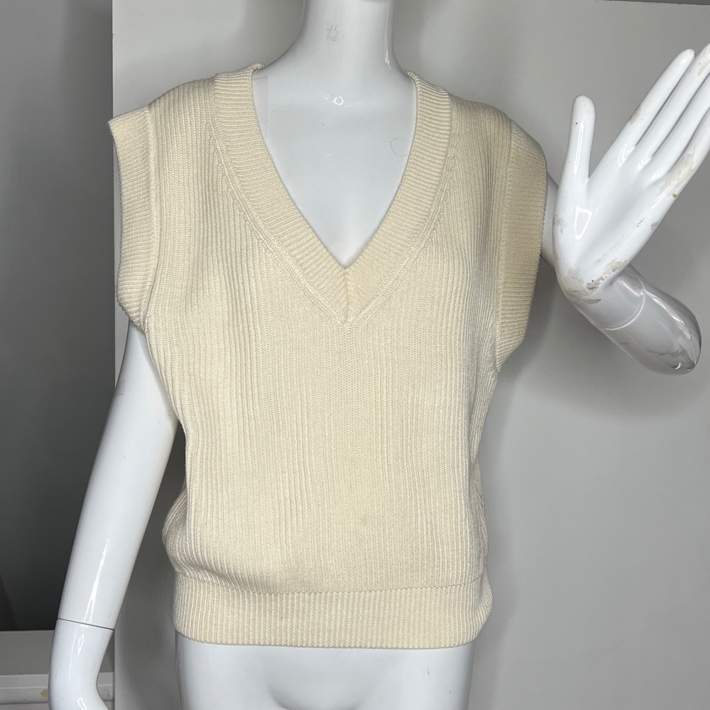 English Factory Sz M Oversized V Neck Pullover Vest